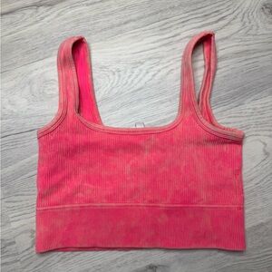 Vibrant Pink Ribbed Crop Top/ bra